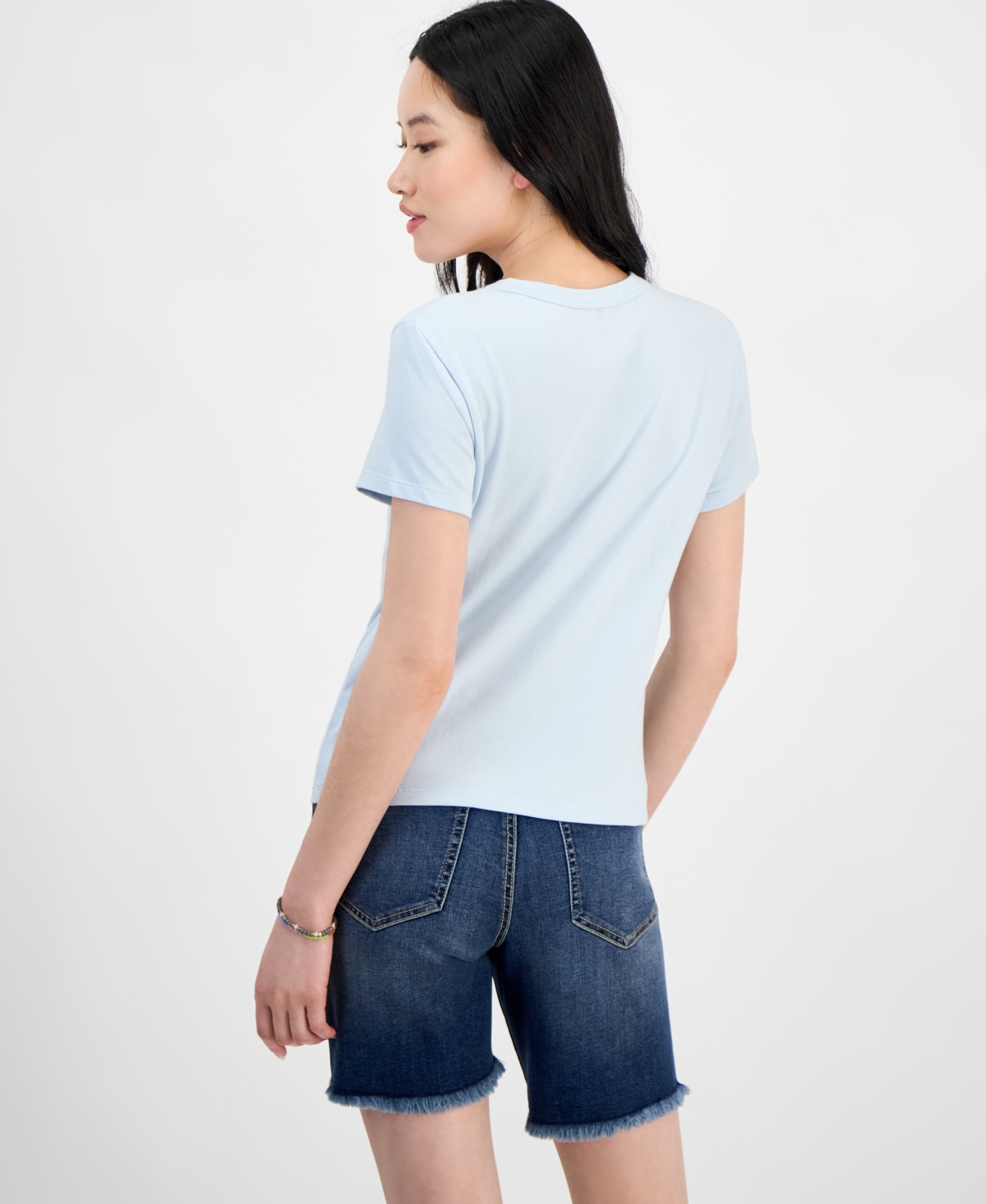 Rebellious One Juniors' Tuscany Postal Graphic T-shirt