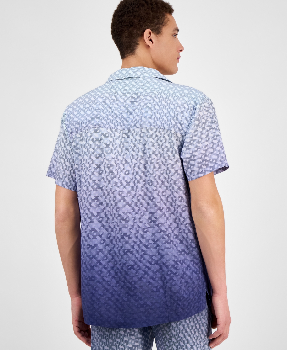 Hugo Boss Hugo By  Men's Logo-pattern Shirt In Navy