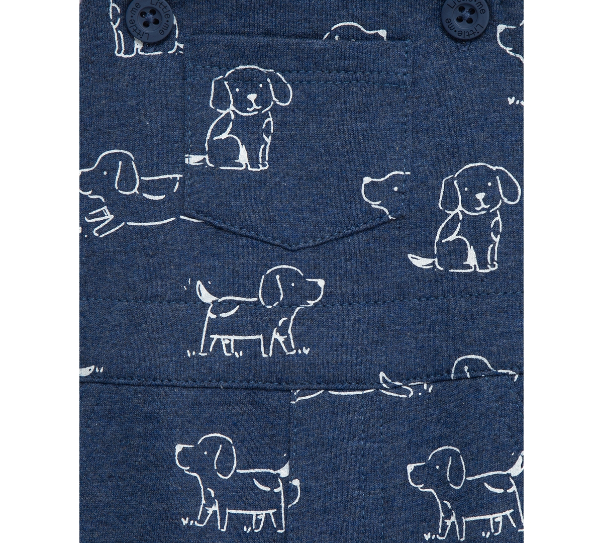Shop Little Me Baby Boys Cotton Striped T-shirt & Puppy Shortall, 2 Piece Set In White,blue