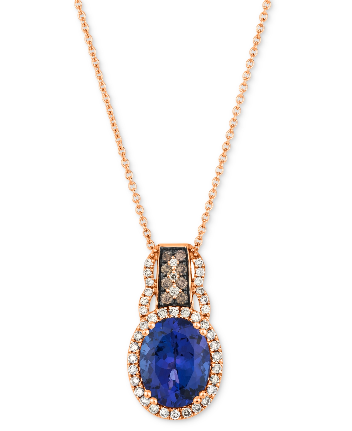 Le Vian Blueberry Tanzanite (2-1/2 Ct. T.w.) & Diamond (1/4 Ct. T.w.) 20" Adjustable Pendant Necklace In 14k In Rose Gold