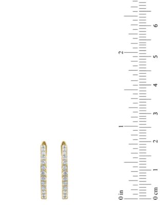 Diamond Small Hoop Earrings (1 ct. t.w.) in 14K White or Yellow Gold