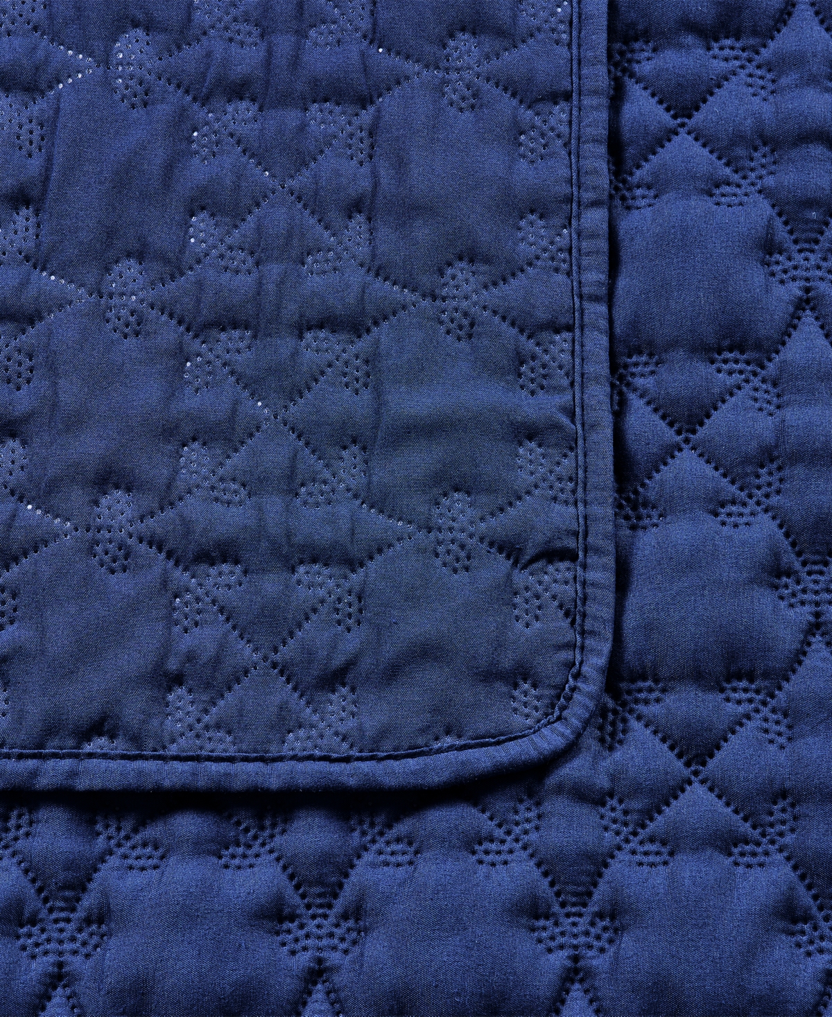 Seventh Studio Leaf Solid Pinsonic Microfiber 3-pc. Quilt Set, King In Navy