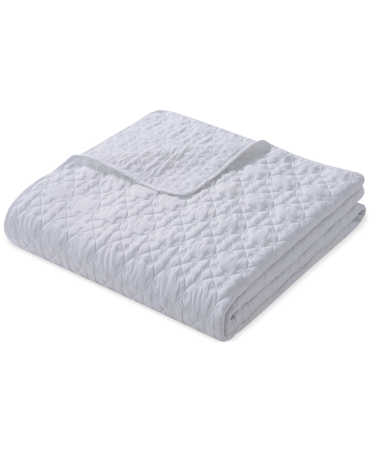 Seventh Studio Leaf Solid Pinsonic Microfiber 3-pc. Quilt Set, Full/queen In White