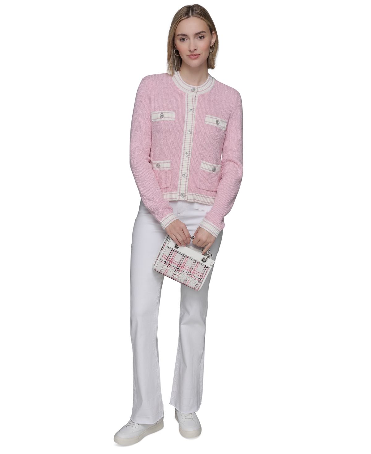 Shop Karl Lagerfeld Women's Patch Pocket Flare-leg Jeans