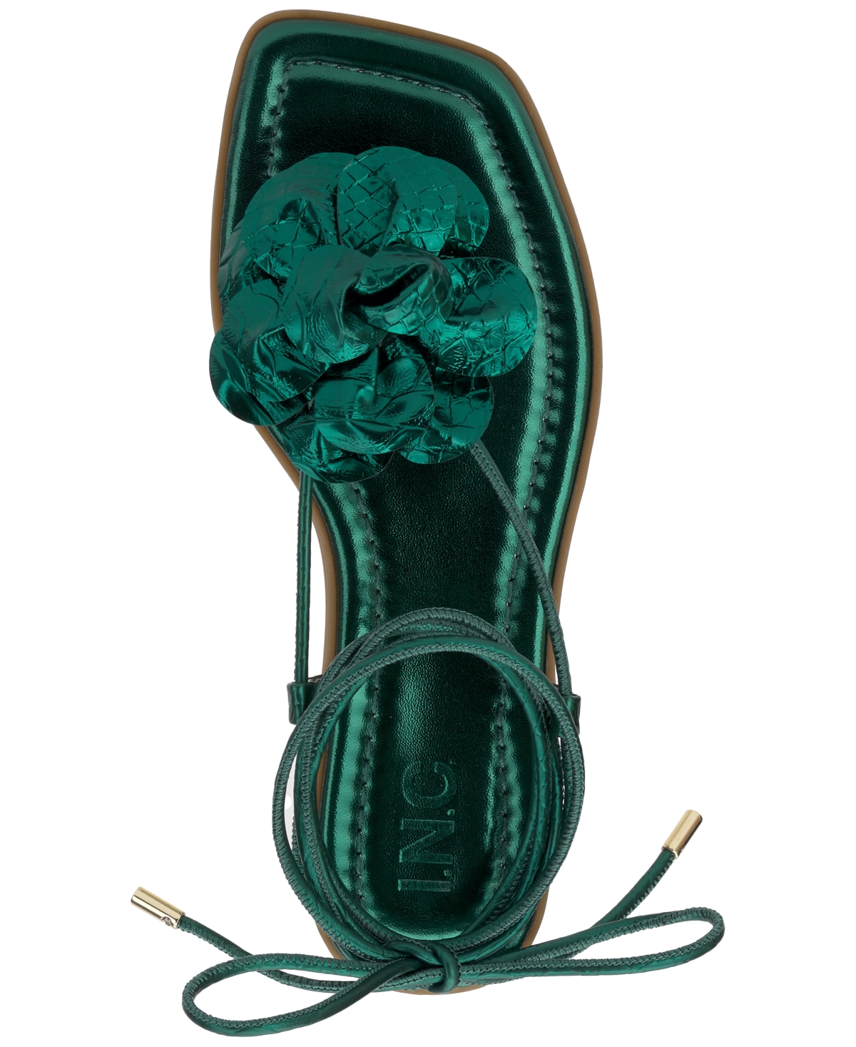 INC INTERNATIONAL CONCEPTS WOMEN'S GILMA FLOWER FLAT SANDALS, CREATED FOR MACY'S 