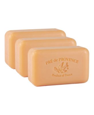 Pre de Provence Moisturizing 150g French Soap Bar, Quad-Milled, Long Lasting, Moisturizing, Rich, Creamy Lather (Set of 3) - Persimmon