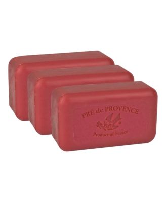 Pre de Provence Moisturizing 150g French Soap Bar Quad-Milled Long Lasting Moisturizing Rich Creamy Lather Set of 3 - Raspberry 24$