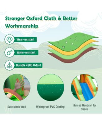 Monkey-Themed Inflatable Water Slide with Jumping Area and Pool with 680W Blower