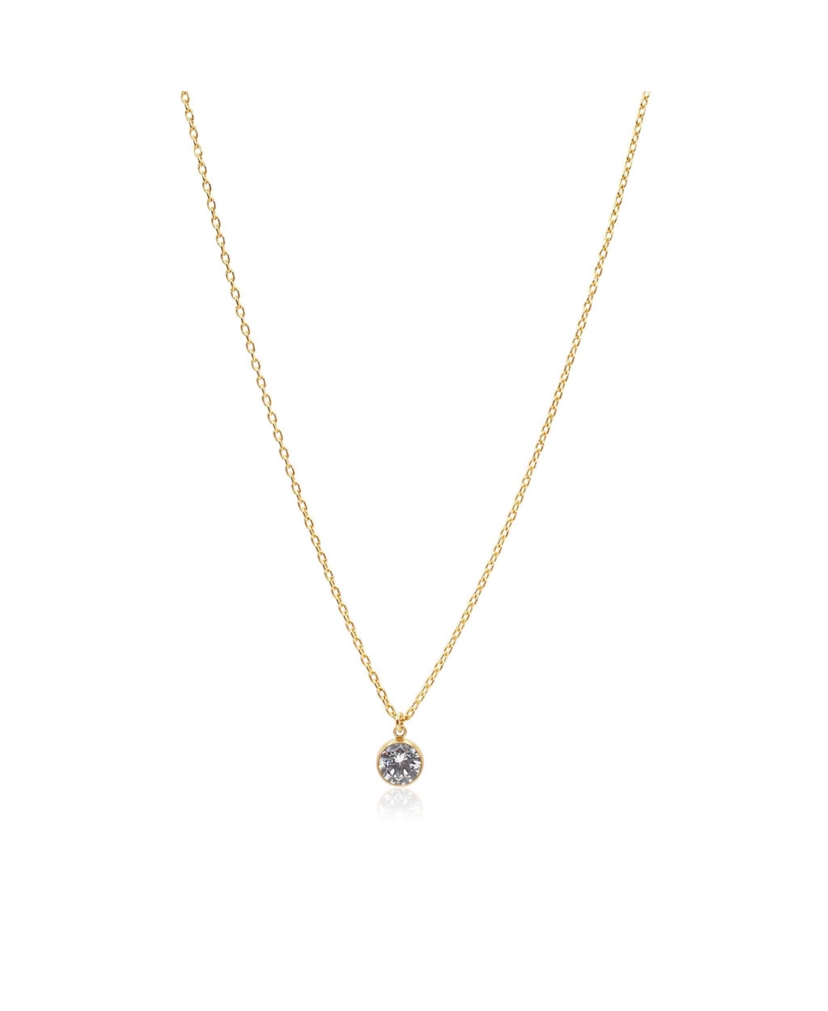 Non-Tarnishing 14k Gold Filled Chain with 6mm Cubic Zirconia Necklace - Gold