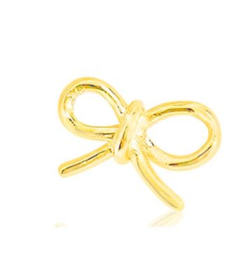 Yellow Gold Tone WIre Bow Earrings Mini Studs