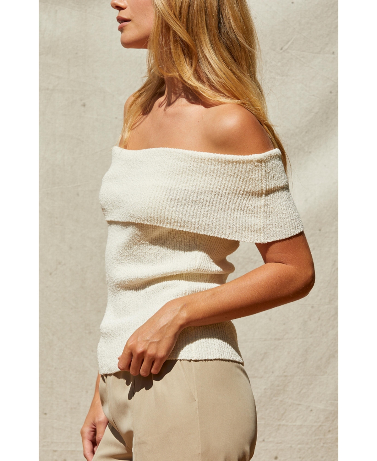 Crescent Women's Nyla Off Shoulder Sweater Knit Top