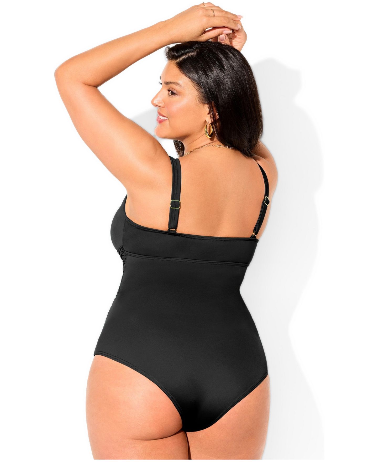 Купальник, V-образный вырез — Swimsuits for All, цвет: Чёрный — фото 2