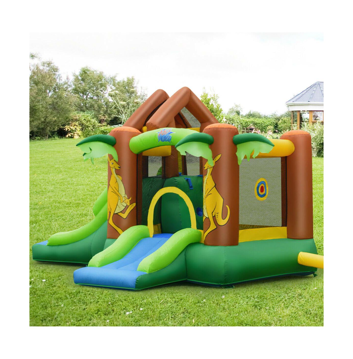 Детская игрушка Slickblue Jungle Bounce House Castle with Mesh Safety Netting, Accommodates 3 Children, Ages 3+, цвет: Разноцветный — фото 6