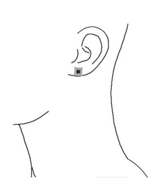 10MM Square Black & White CZ Stud Earrings in Sterling Silver