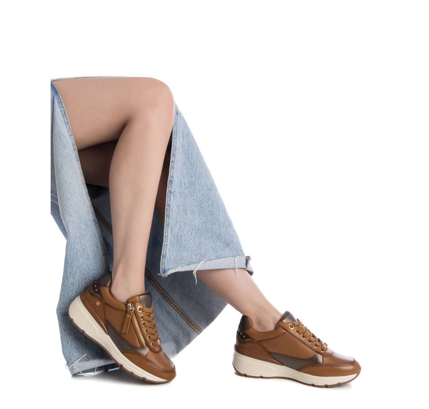 Женские кроссовки XTI Carmela Collection Leather Casual, цвет: Верблюжий — фото 5