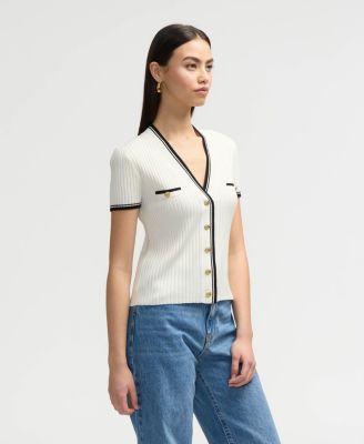 Women's Short Sleeve Cardigan Sweater