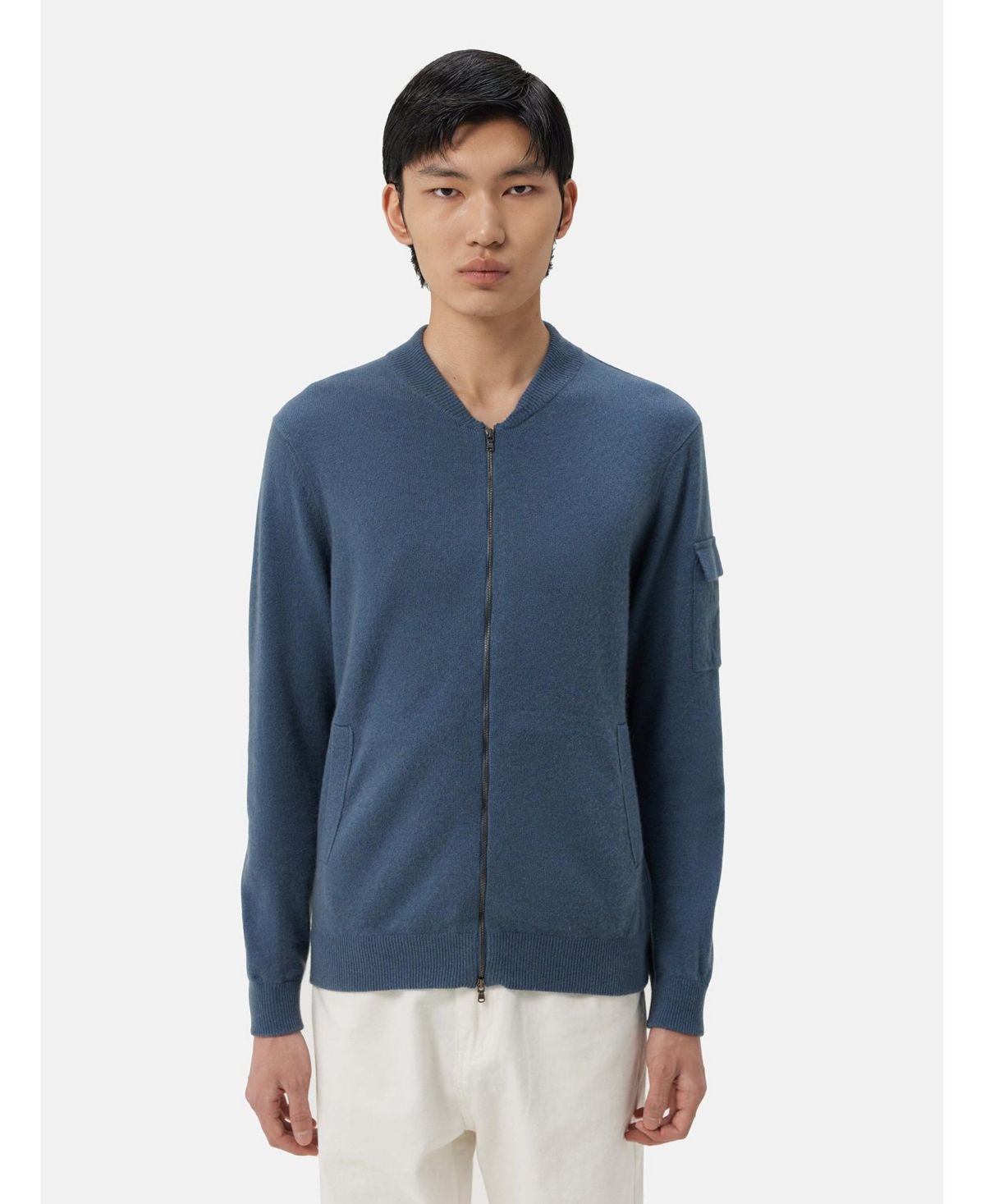Men's Cashmere Bomber - China blue