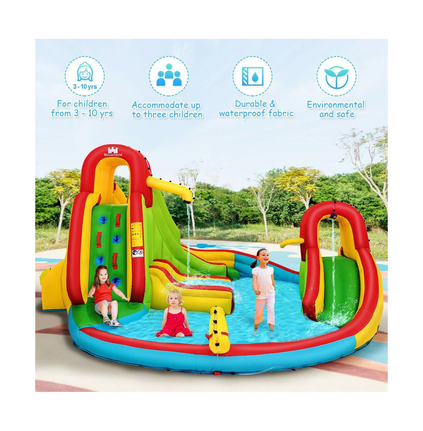 Детская игрушка Slickblue Inflatable Water Slide Bounce House with Climbing Wall, For Up to 3 Players, Ages 3+, цвет: Разноцветный — фото 8