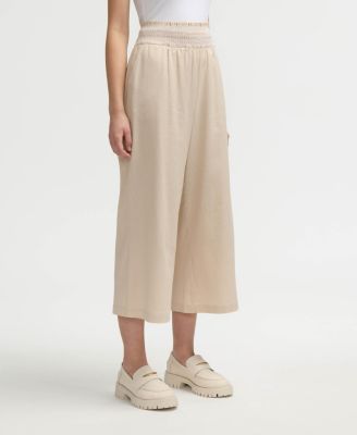 Women s Smocked Waist Cropped Pant