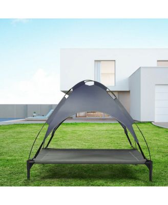 Portable Elevated Outdoor Pet Bed with Removable Canopy Shade