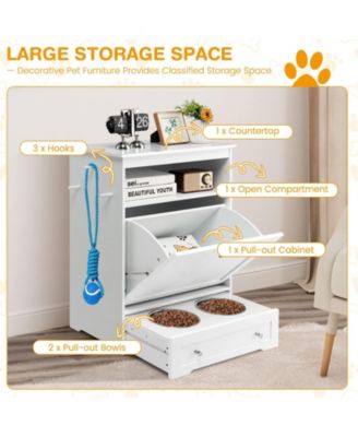 Pet Feeder Station with Stainless Steel Bowl