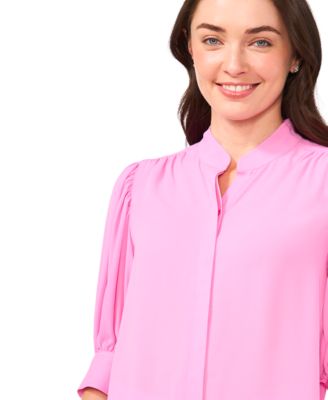 Women's 3/4-Sleeve Collared Button Down Top