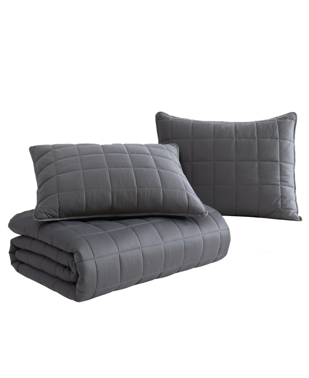 Nautica Solid Brushed Micro Jersey 3-pc. Quilt Set, Full/queen In Whale Gray