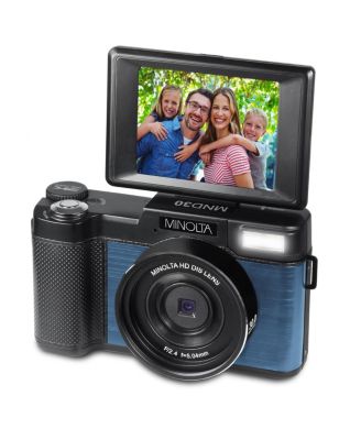 MND30 30MP 2.7K QHD 3.0" LCD Screen Digital Camera, Blue, With micro SD Card and Slinger Camera Bag
