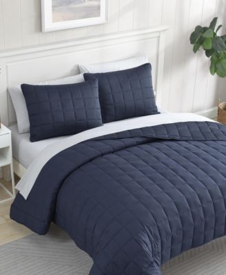 CLOSEOUT! Solid Brushed Micro Jersey 3-Pc. Quilt Set, King