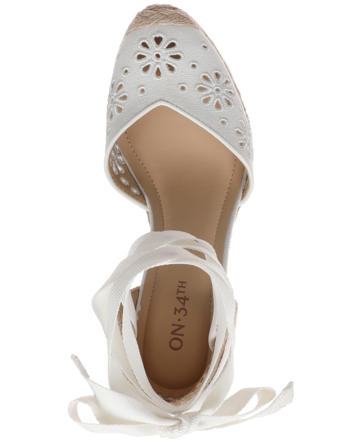 On 34th Melindaa Espadrille Wedge Sandals, Exclusively At Macy's In White Eyelet