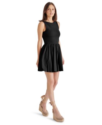 Women's Palermo Mixed-Media Bubble-Hem Fit & Flare Dress