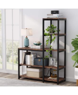 5-Tier Bookshelf, Ladder Corner Bookshelves Etagere Bookcase, 8 Shelves Display Rack Storage Shelf for Living Room Home Office