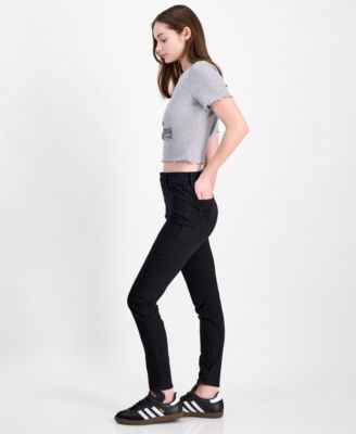 Juniors' High-Rise Curvy Skinny Jeans With Back Yoke Seam Detail