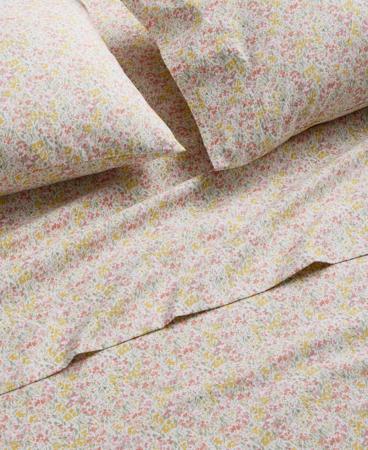 Charter Club Ditsy Floral Printed 550-thread Count 3-pc. Sheet Set, Twin, Exclusively At Macy's In Pink