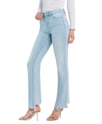 Women's High Rise Distressed Hem Bootcut Jeans