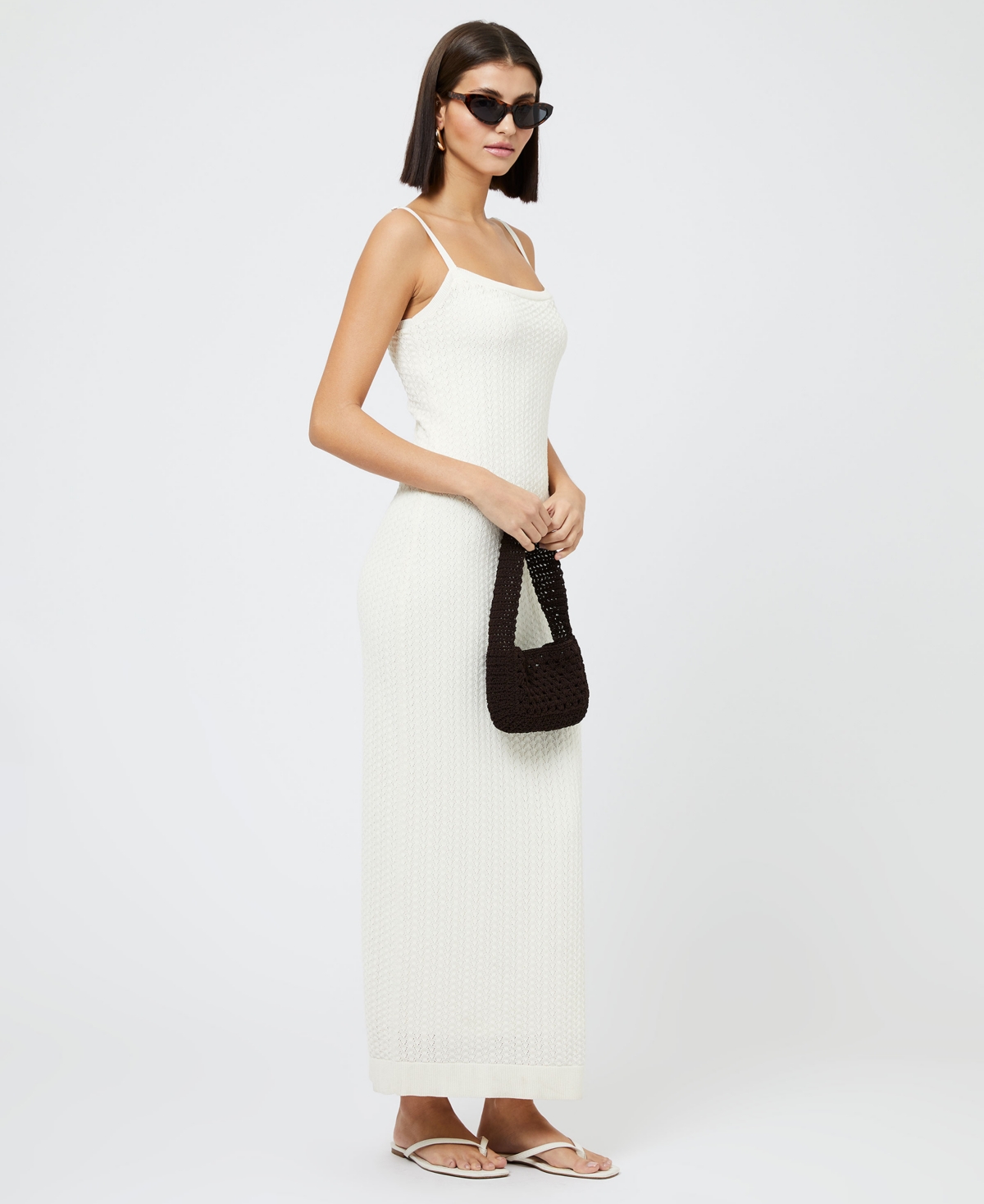 French Connection Cotton Pointelle Maxi Dress  Dresses In Cream