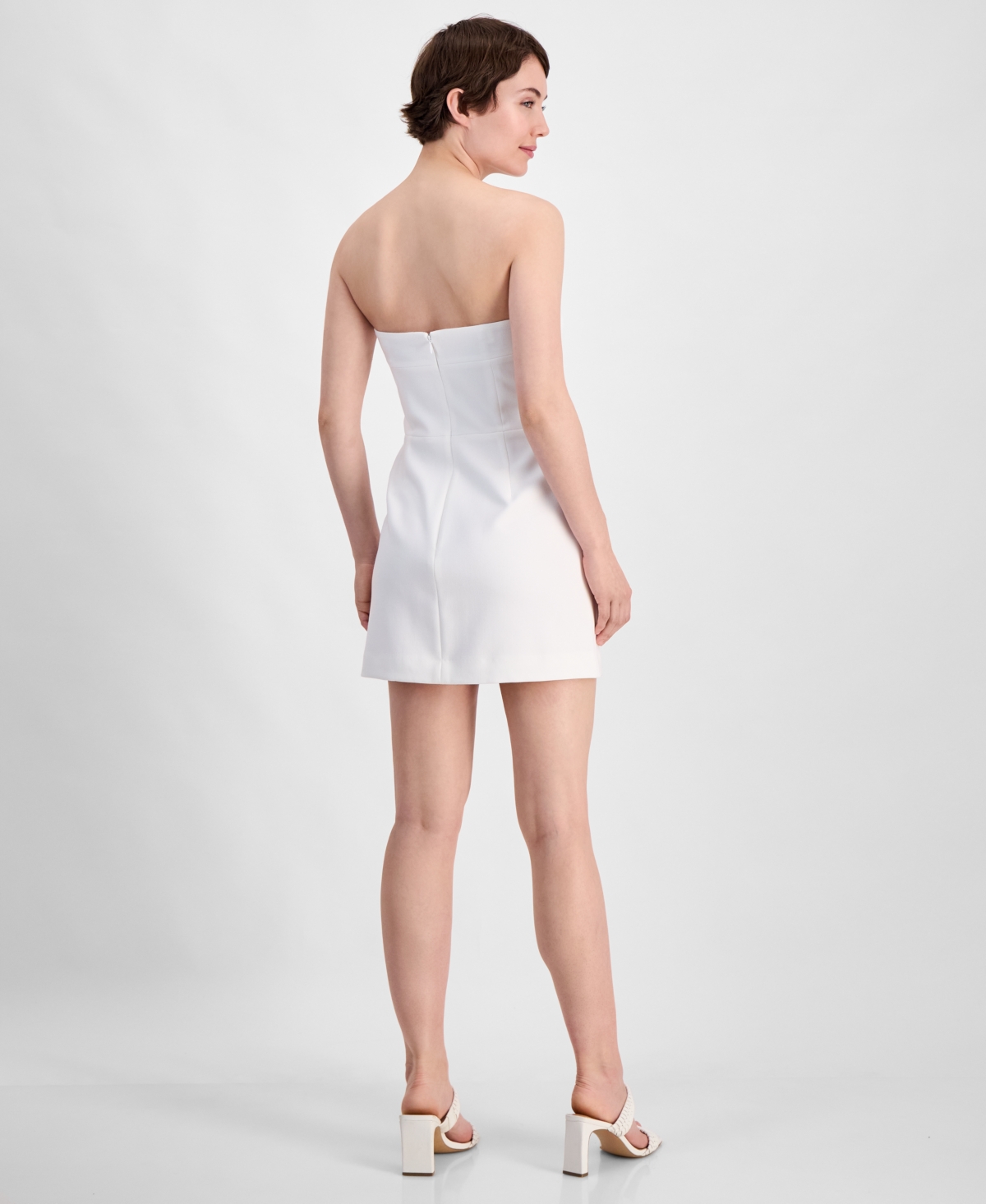 French Connection Whisper Bow Detail Minidress In Summer White