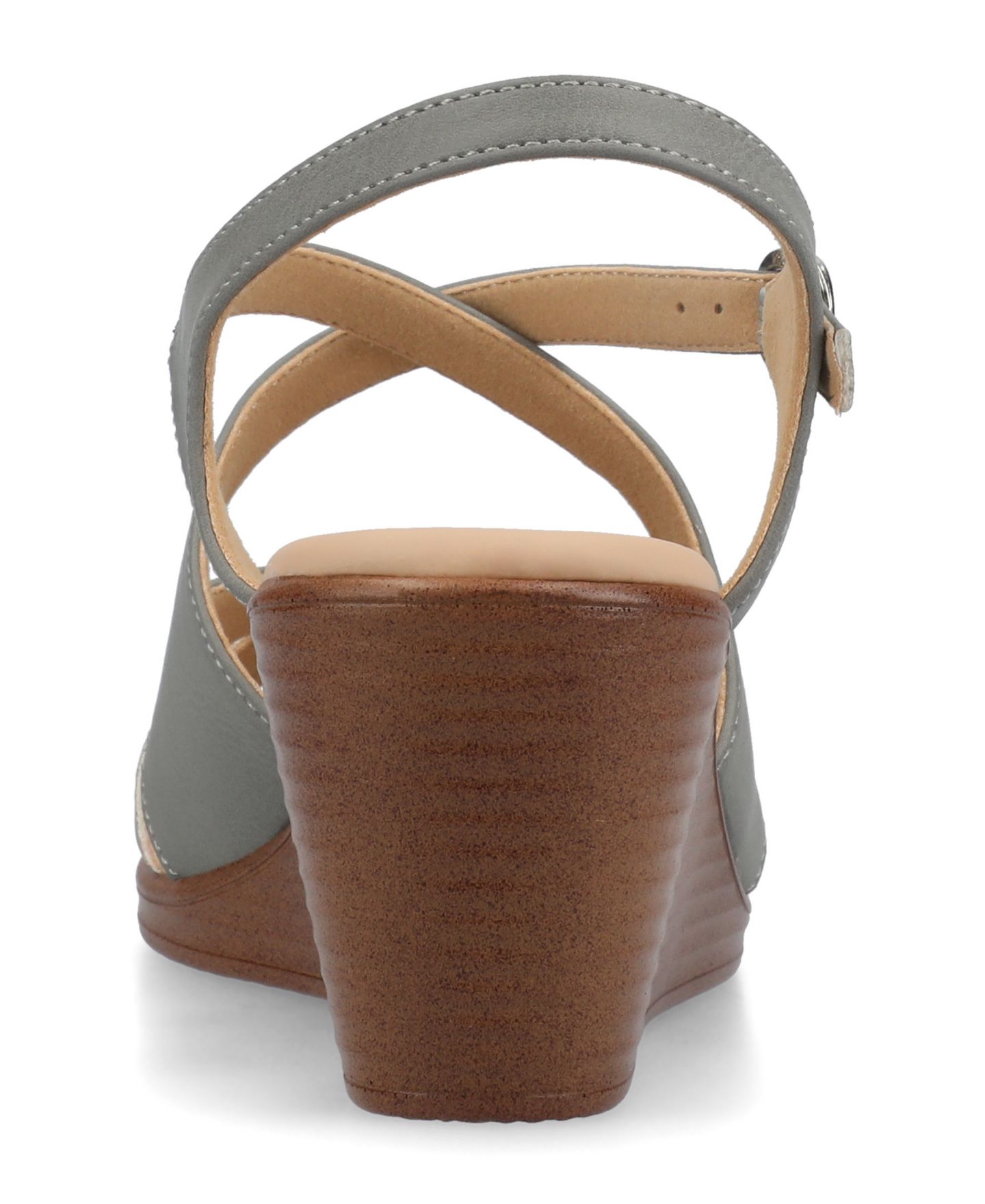 Женские сандалии Journee Collection Kedzie2 Strappy Wedge, цвет: Серый — фото 3