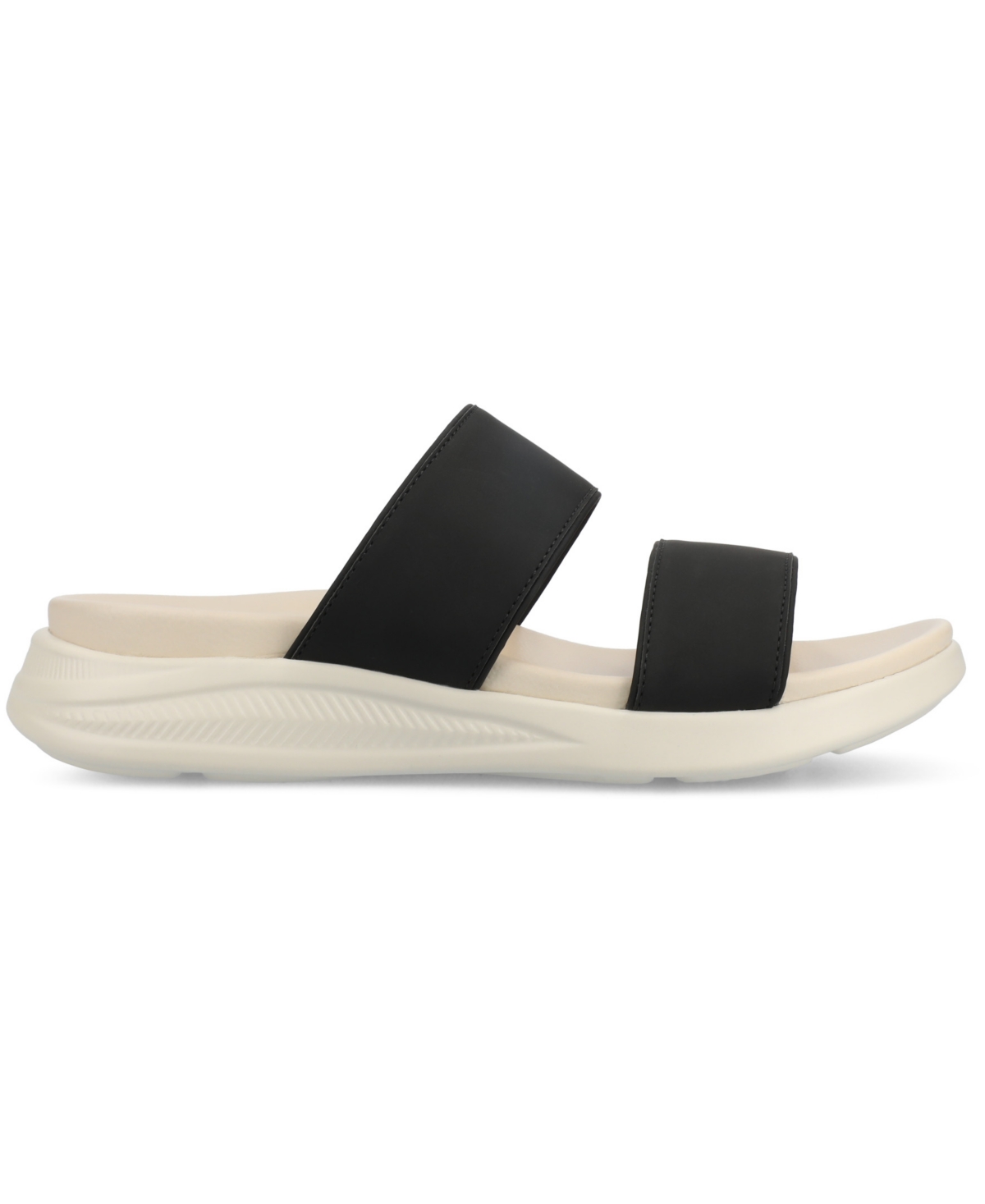 Journee Collection Women's Janis Double Band Comfort Wedge Sandals In Black