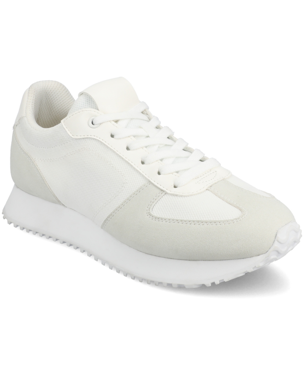 Journee Collection Women's Flow Lace Up Jogger Sneakers In White