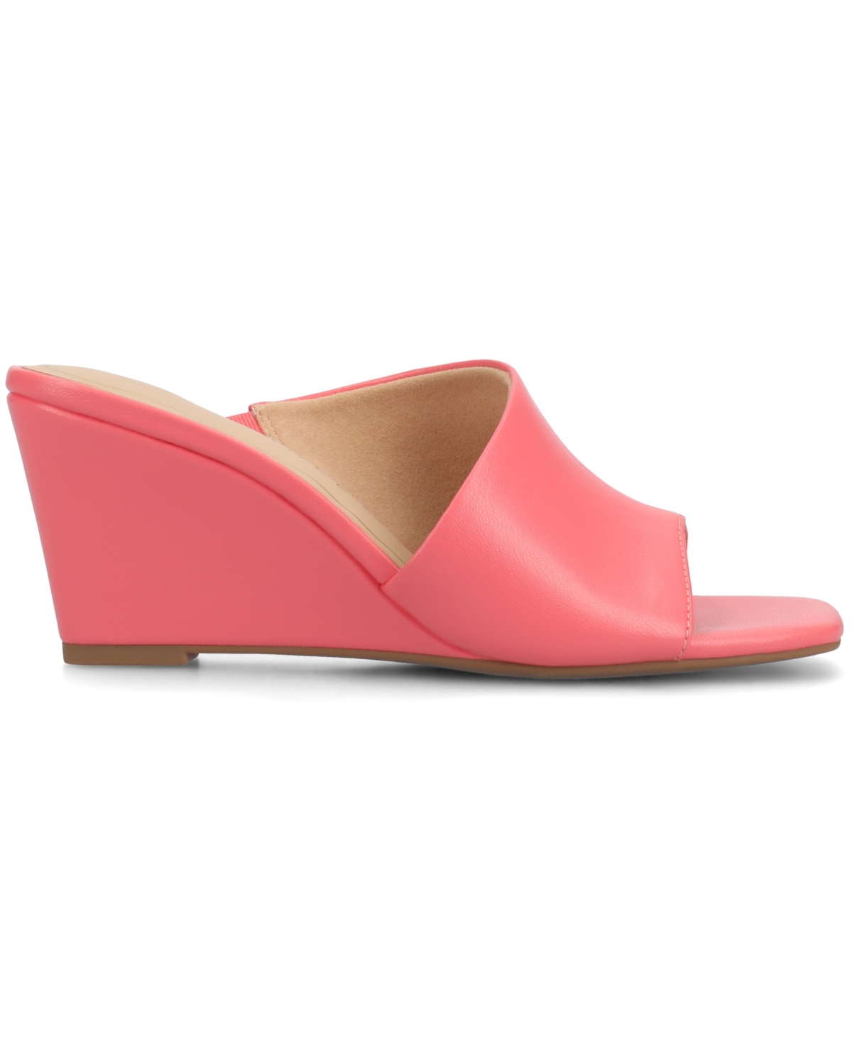 Shop Journee Collection Women's Clementine D'orsay Slip-on Wedge Sandals In Coral