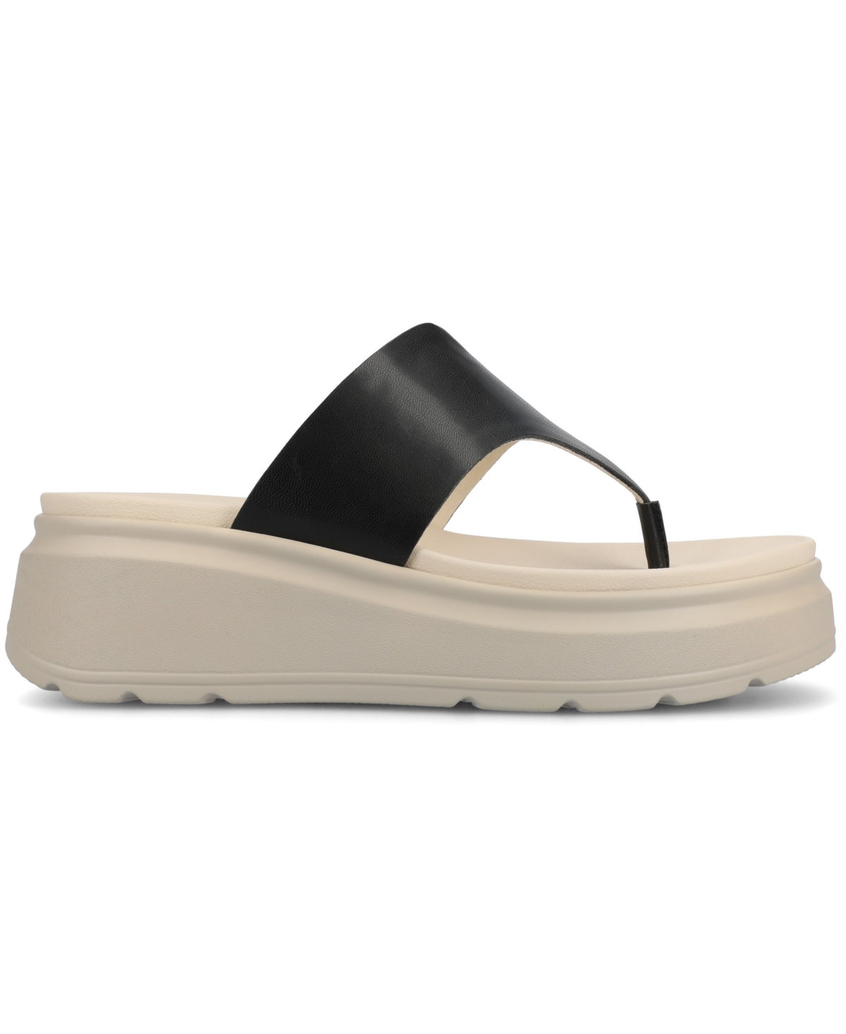Journee Collection Carah Platform Wedge Sandal In Black