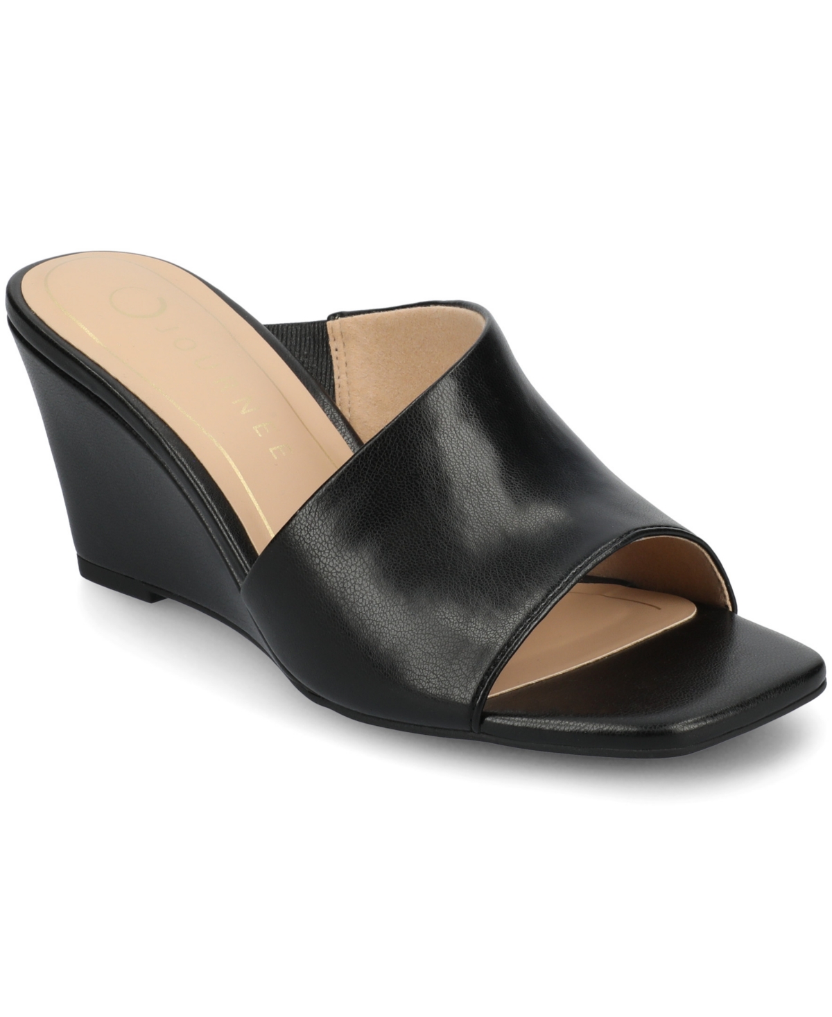 Journee Collection Womens Clementine Wedge Sandals In Black