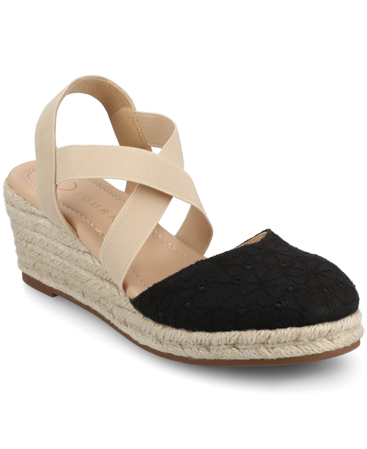 Shop Journee Collection Women's Ashlee Espadrille Platform Wedge Sandals In Black