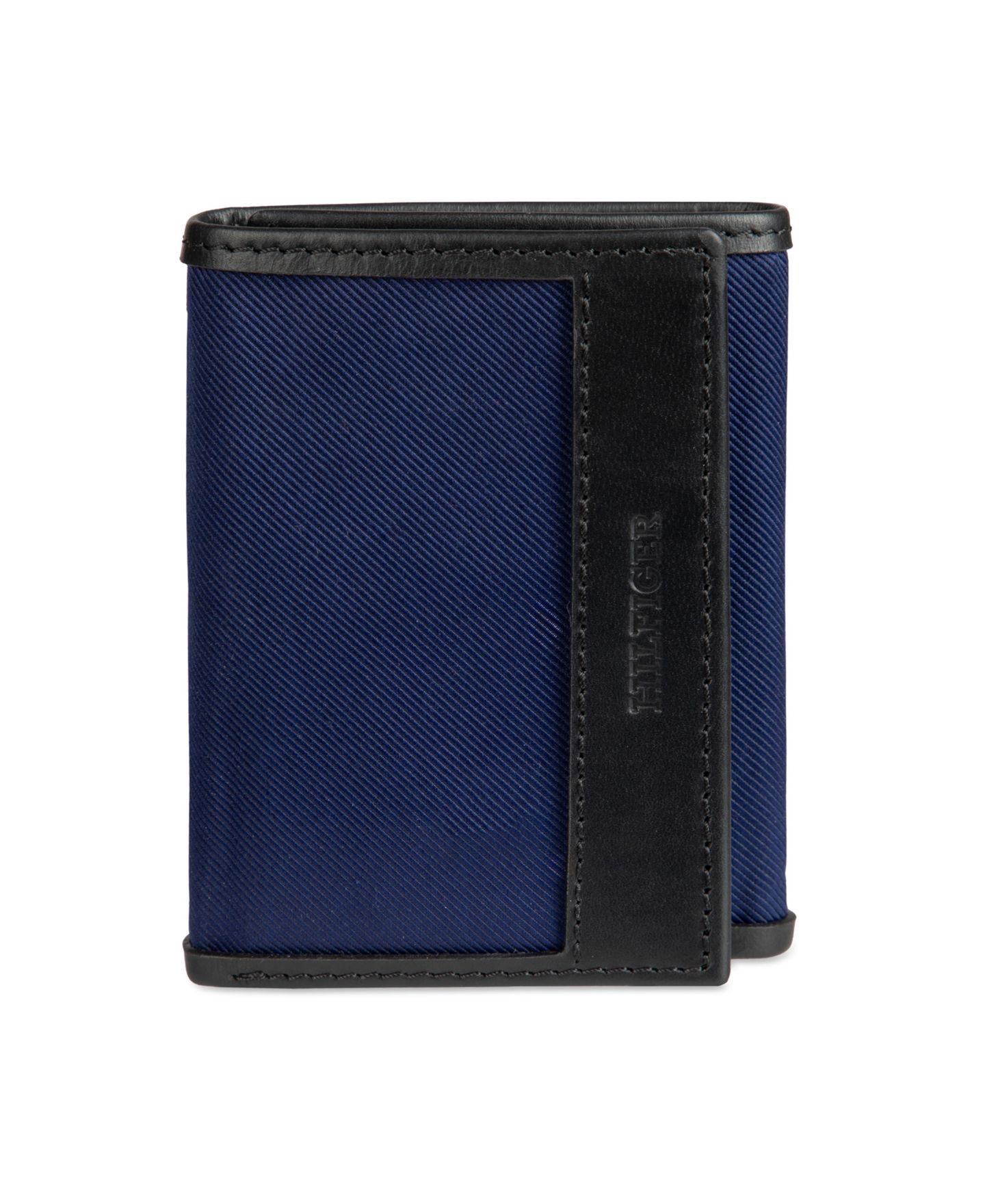 Мужской кошелёк Tommy Hilfiger Overlay Trifold Wallet, цвет: Чёрный — фото 1