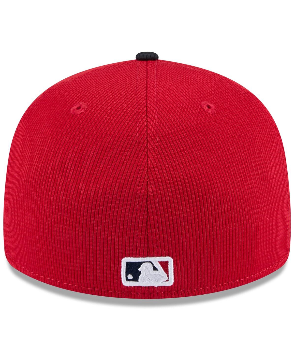 Shop New Era Men's Red/navy Atlanta Braves 2025 Spring Training Low Profile 59fifty Fitted Hat In Red,navy