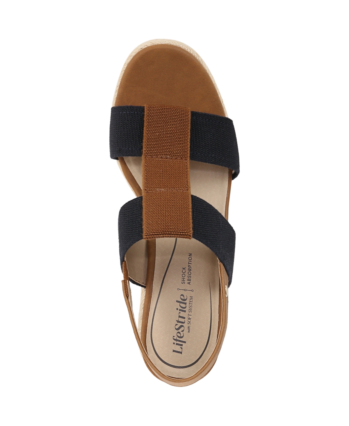 Shop Lifestride Women's Tallulah Espadrille Wedge Sandals In Navy Fabric,faux Leather