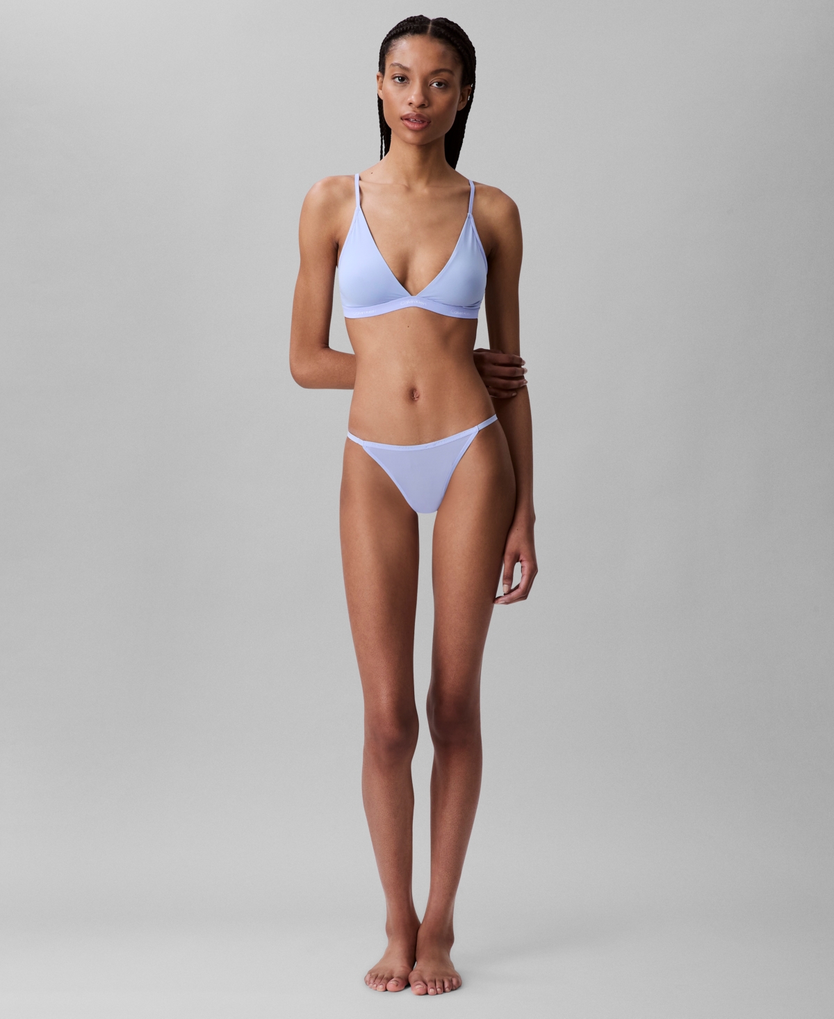 Calvin Klein Women's Ideal Micro String Thong Underwear Qd5115 In Saltwater