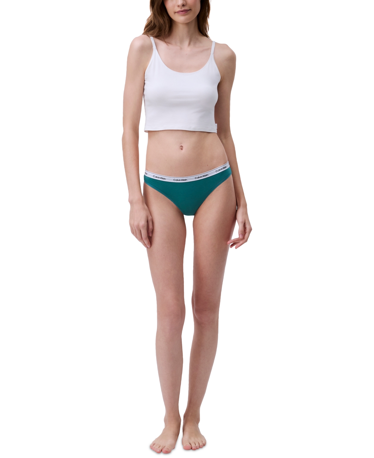 Shop Calvin Klein Women's 5-pk. Modern Logo Low-rise Bikini Underwear Qd5208 In Black,grey Heather,buff Pink,lively Teal
