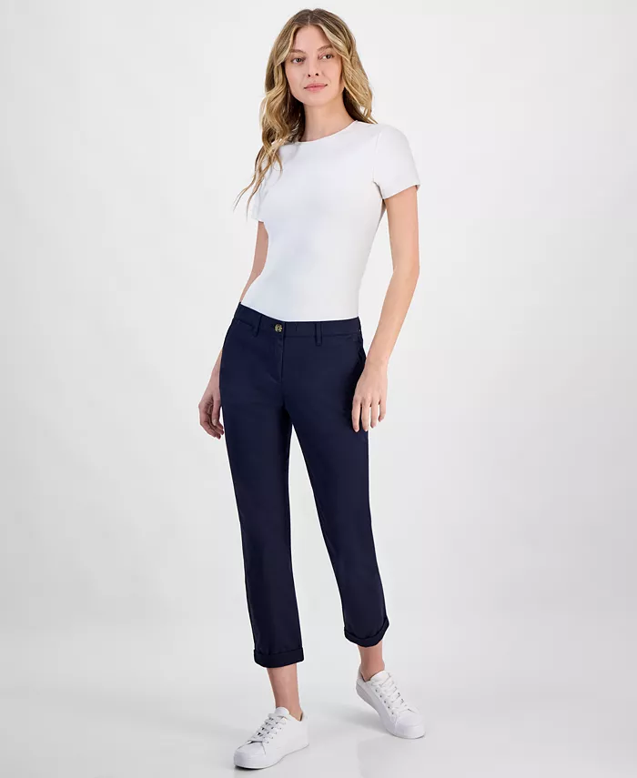 Women's Montauk Solid Cuffed Chino Pants - thumbnail 3